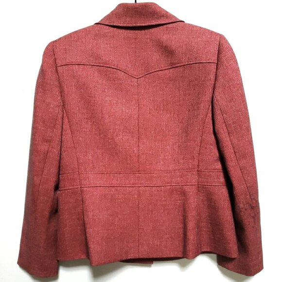 Le Suit 3 Button Long Sleeve Brick Red Blazer Women's Sz 8P - Picture 3 of 5